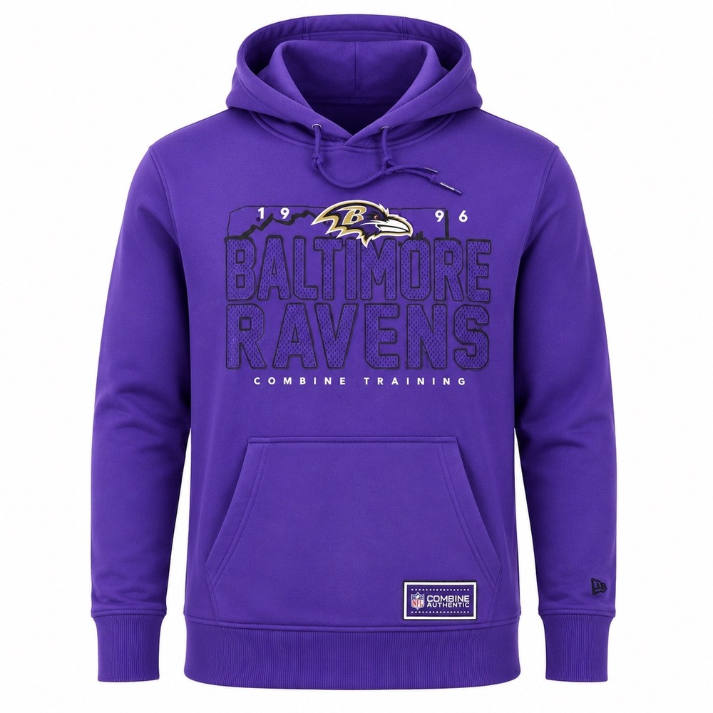 Baltimore Ravens NFL Training Hoodie Purple Mens Large streetwear casual workout